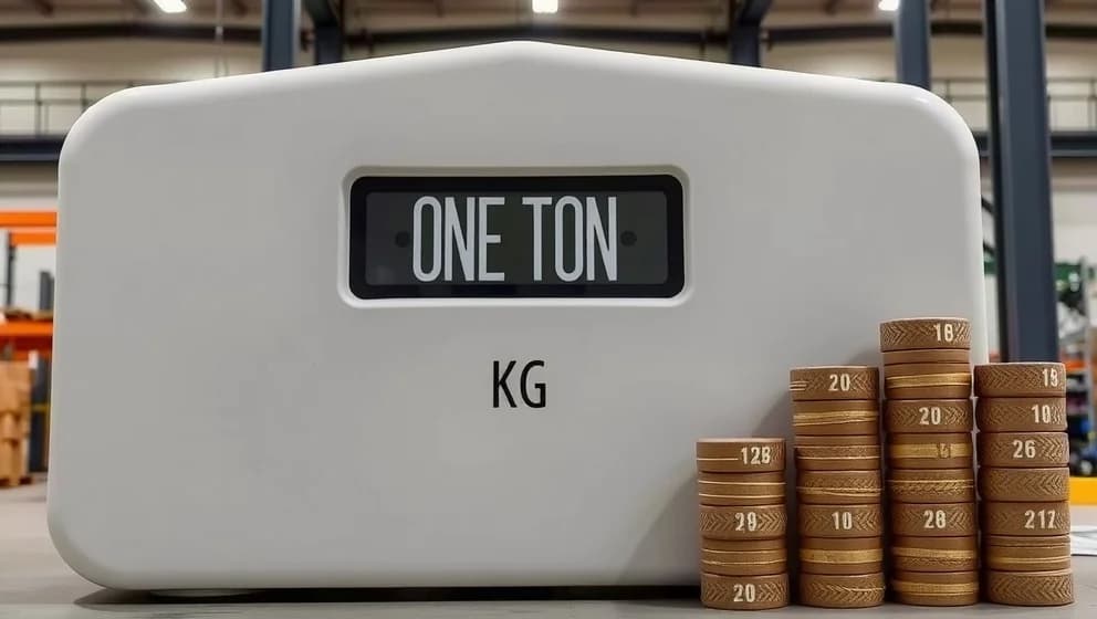 Hur mycket är 1 ton i kilogram