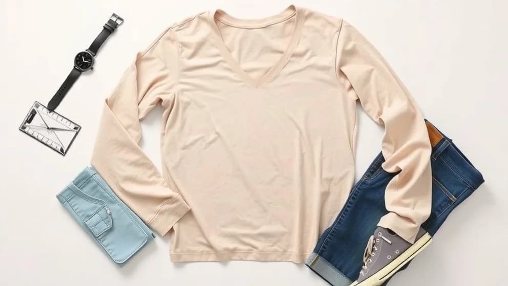 Långärmad t-shirt v-ringad dam