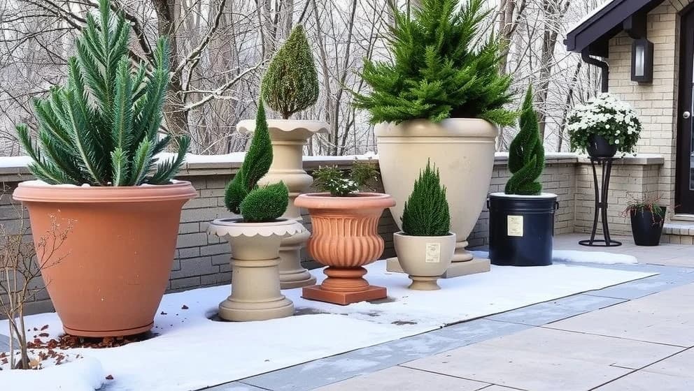 Stora krukor utomhus som tål frost
